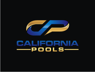 California Pools logo design by mbamboex