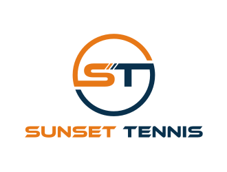 Sunset tennis  logo design by dewipadi