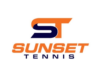 Sunset tennis  logo design by bezalel