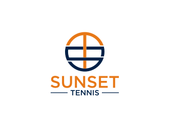 Sunset tennis  logo design by rief