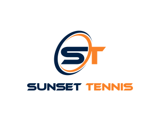 Sunset tennis  logo design by oke2angconcept