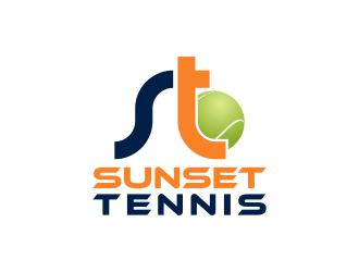 Sunset tennis  logo design by Kruger