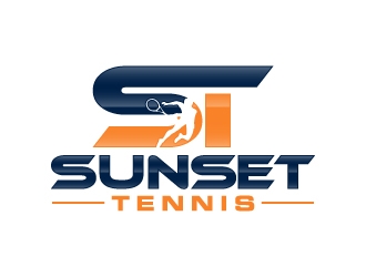 Sunset tennis  logo design by karjen