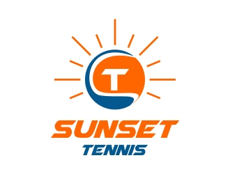 Sunset tennis  logo design by cikiyunn