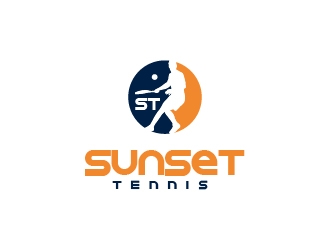 Sunset tennis  logo design by litera