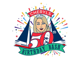 Cheryls 50th Birthday bash logo design by DreamLogoDesign