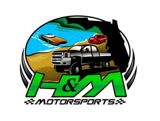 H&M Motorsports logo design by DreamLogoDesign