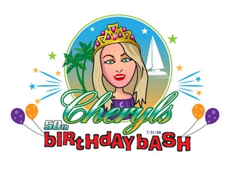 Cheryls 50th Birthday bash logo design by LogoInvent