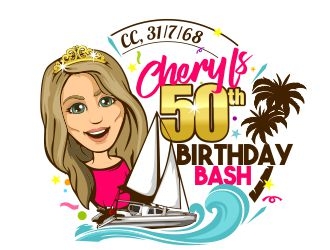 Cheryls 50th Birthday bash logo design by veron