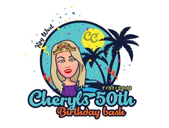 Cheryls 50th Birthday bash logo design by LogoInvent