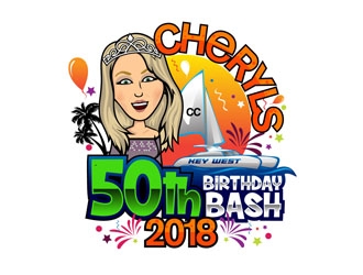 Cheryls 50th Birthday bash logo design by DreamLogoDesign