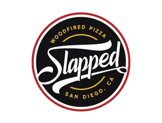 Slapped Woodfired Pizza logo design by Kewin