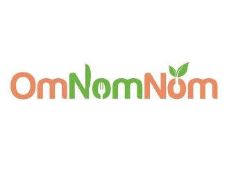Om Nom Nom - Eats and treats powered by Plants logo design by shravya