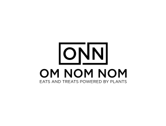 Om Nom Nom - Eats and treats powered by Plants logo design by dewipadi