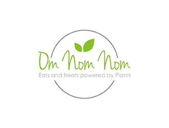 Om Nom Nom - Eats and treats powered by Plants logo design by checx