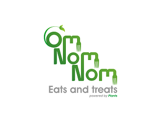 Om Nom Nom - Eats and treats powered by Plants logo design by Republik