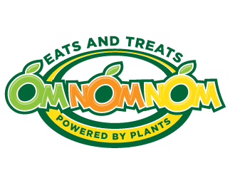 Om Nom Nom - Eats and treats powered by Plants logo design by scriotx