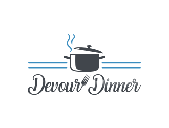Devour Dinner logo design by ROSHTEIN