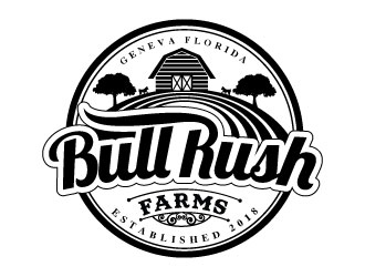 Bull Rush Farms logo design by Suvendu