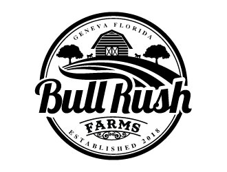 Bull Rush Farms logo design by Suvendu