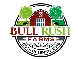 Bull Rush Farms logo design by DreamLogoDesign