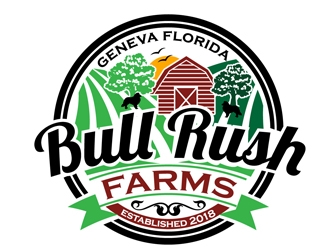 Bull Rush Farms logo design by DreamLogoDesign