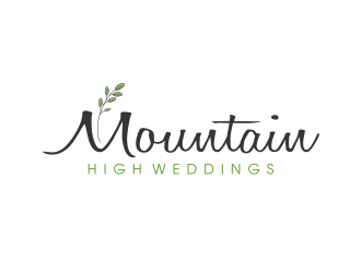 Mountain High Weddings logo design by mutafailan