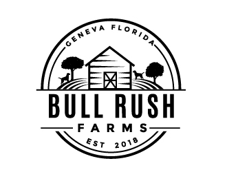 Bull Rush Farms logo design by Boomstudioz