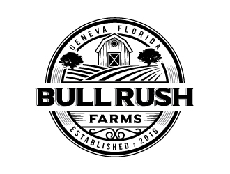 Bull Rush Farms logo design by Conception
