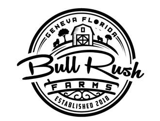 Bull Rush Farms logo design by logoguy