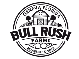 Bull Rush Farms logo design by logoguy