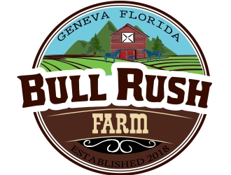 Bull Rush Farms logo design by romano