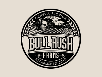 Bull Rush Farms logo design by MarkindDesign