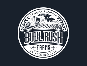 Bull Rush Farms logo design by MarkindDesign