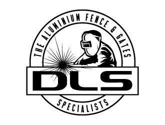 DLS [tagline: The aluminium fence & gate specialists] logo design by daywalker