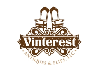 Vinterest Antiques & Flips, LLC logo design by DreamLogoDesign