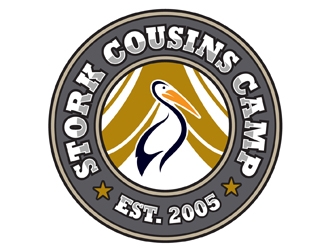 Stork Cousins Camp  est. 2005 logo design by DreamLogoDesign