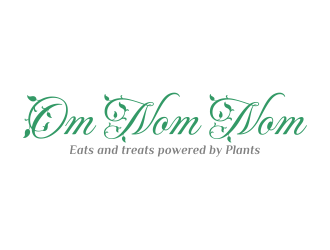 Om Nom Nom - Eats and treats powered by Plants logo design by rykos