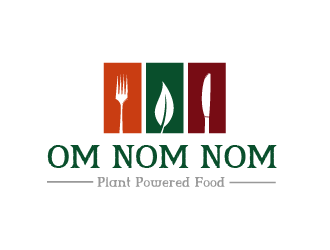 Om Nom Nom - Eats and treats powered by Plants logo design by grea8design