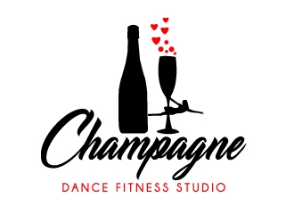 Champagne Dance Fitness Studio logo design by ElonStark