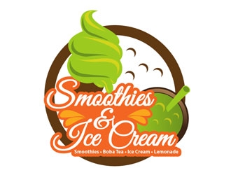 Smoothies &amp; Ice Cream  logo design by LogoInvent