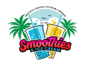 Smoothies & Ice Cream  logo design by fantastic4