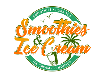 Smoothies & Ice Cream  logo design by BeDesign