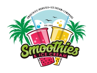 Smoothies & Ice Cream  logo design by fantastic4
