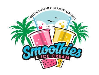 Smoothies & Ice Cream  logo design by fantastic4