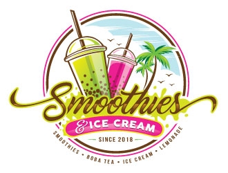 Smoothies & Ice Cream  logo design by REDCROW