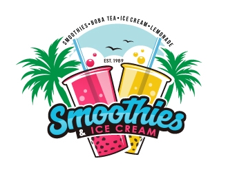 Smoothies & Ice Cream  logo design by fantastic4