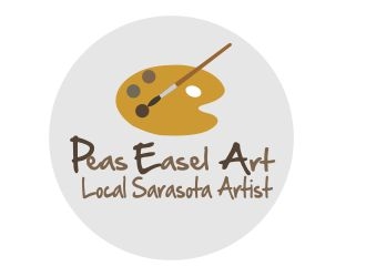 Peas Easel Art (tagline...Local Sarasota Artisit) logo design by ElonStark