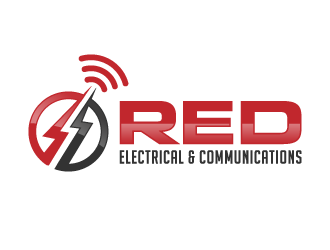 Red Electrical & Communications logo design by akilis13
