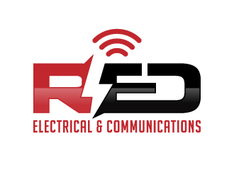 Red Electrical & Communications logo design by akilis13